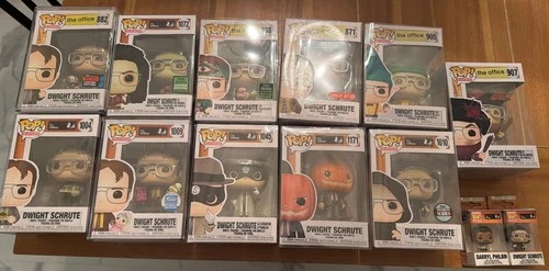 Funko Pop! The Office: Dwight Schrute Lot Of 11 And Extras