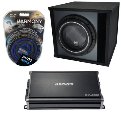 Harmony Audio HA-ML121 Loaded 12'' Sub 3000W Ported SPL Sub Box & CXA1200.1 Amp