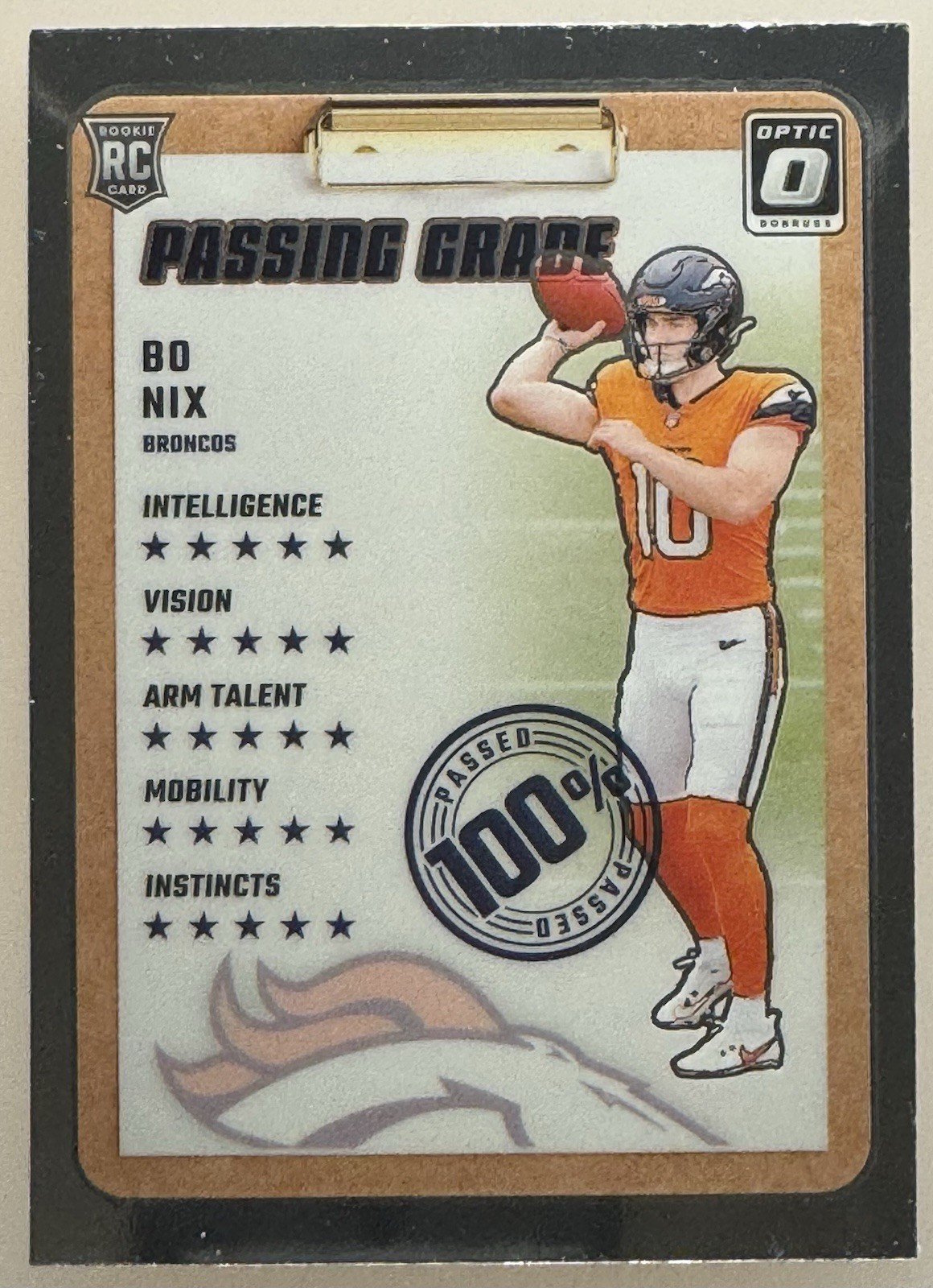 2024 Panini Donruss Optic - Passing Grade Bo Nix #3 (RC)