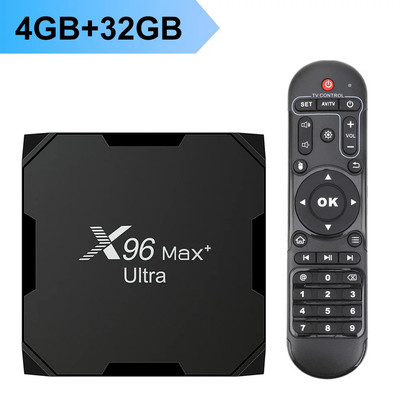 X96Max plus Ultra TV Box Android 11 Amlogic S905X4 4GB 32GB TVBOX AV1 8K Wifi BT