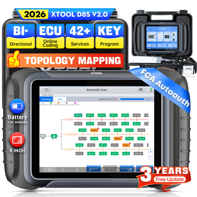 XTOOL D8S Bidirectional OBD2 Scanner Topology Map Key Programmer Diagnostic Tool