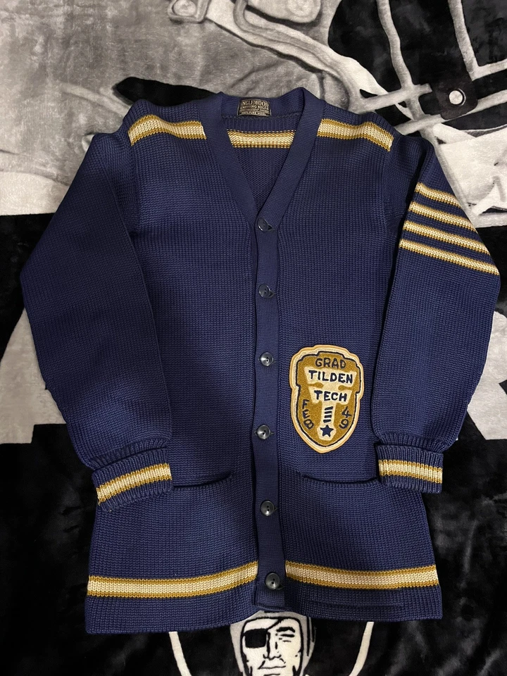Cárdigan suéter de lana Letterman de colección Englewood Mill 1949 TILDEN TECH VARSITY BAND Foto 2 de 4