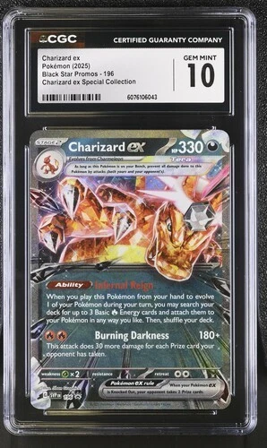 POKEMON CGC 10 GEM MINT CHARIZARD EX #196 PALDEAN FATES SPECIAL COLLECTION