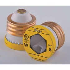 Plug Fuse, 5A, 10kA at 125V AC, 4 PK W-5   W-5 051712200059