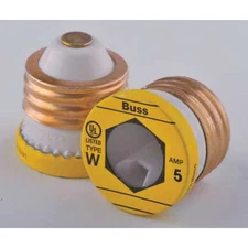 Plug Fuse, 5A, 10kA at 125V AC, 4 PK W-5   W-5 051712200059
