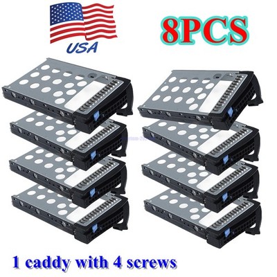 LOT OF 8 For Supermicro 3.5'' LFF SAS SATA Hard Drive Tray Caddy 01-SC93301 USA