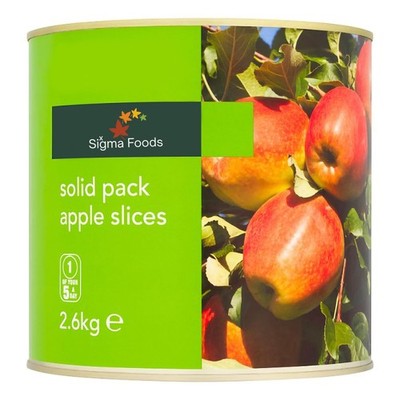 Sixsigma Foods Solid Pack Apfelscheiben 2,6 kg frisch saftig fertig zum Backen