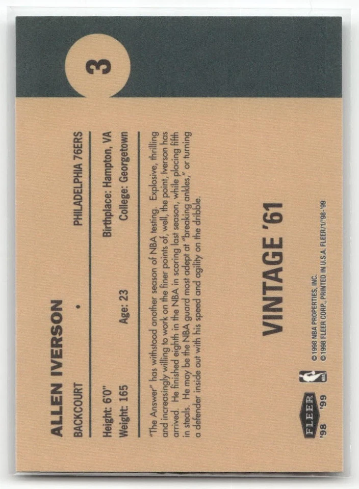 1998 fleer tradition vintage '61 NBA Base Singles Complete Your Set U Pick - Image 2 of 2