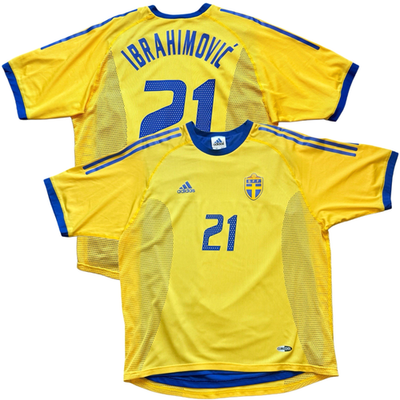 2002/03 Sweden Authentic Home Jersey #21 Ibrahimovic XL World Cup