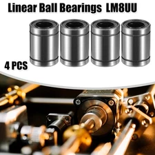 4 Pcs LM13UU 13mm IDx23mm ODx32mm Length Car Linear Ball Bearings Silver Tone