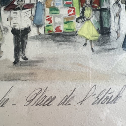 Vintage Paris Arc Triumph Print by Janicotte; Hand Colored & Labeled; Charming!! - Picture 12 of 24