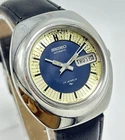 Vintage Seiko 5 Blue Dial Day-Date Automatic Movement No.7006A Men Wrist Watch