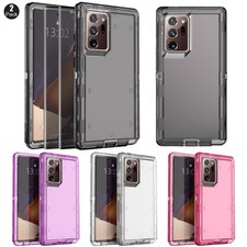 For Samsung Galaxy Note 20 Ultra 5G Clear Shockproof Case Cover Tempered Glass