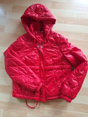 H+M H&M divided Steppjacke rot mit Kapuze Größe XS 34