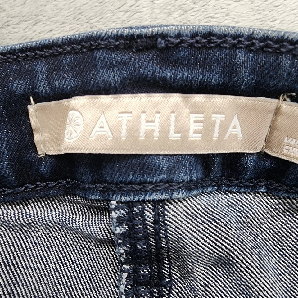Athleta Jeans Womens 6 Blue Overdye Dark Wash Sculptex Skinny Mid Rise Stretch - Image 3 of 4
