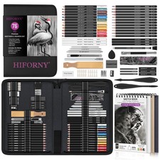 HIFORNY 76 PCS Drawing Set Sketching Kit,Sketch Pencils Art Supplies with Gra...
