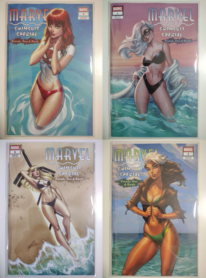 Marvel Swimsuit Special 2025 #1 A,B,C,D J. Scott Campbell 4 Book Set *In Hand*