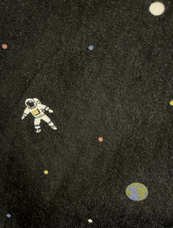 Men's Button Shirt Black Modern Fit Space Astronaut Planets Size Small FREESHIP - Image 4 of 4