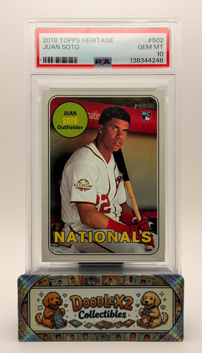 2018 TOPPS HERITAGE #502 JUAN SOTO RC PSA 10 GEM MINT