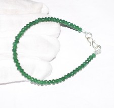 Argento Sterling Verde Laboratrio Gemma Smeraldo Bracciale 8 " Valentine Regalo