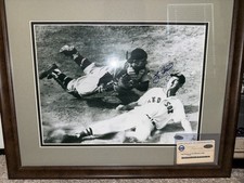 Yogi Berra Vs Ted Williams Slide Certificate of Authenticity Framed Photo
