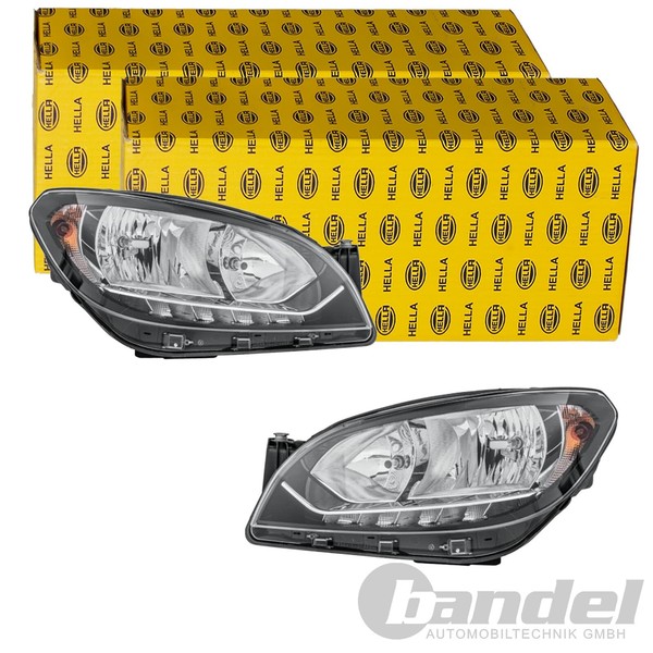 2X Hella Halogen Scheinwerfer Satz Passend FüR Skoda Citigo E-CITIGO-image