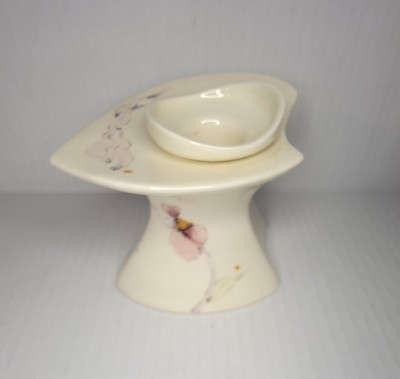 Vintage Signed BAATZ Original Vintage Hand Painted Floral Candle Holder