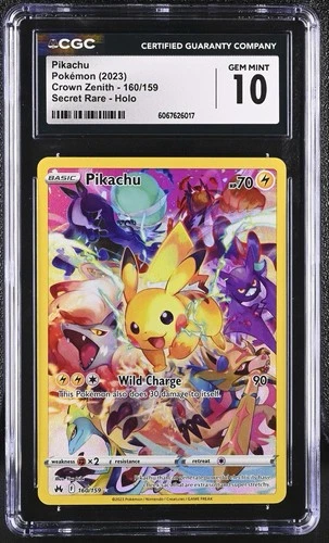 Pokémon Pikachu 160/159 Crown Zenith Full Art Secret Rare Holo CGC 10