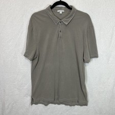 Standard James Perse Polo Shirt Mens 3 Gray Short Sleeve USA Preppy