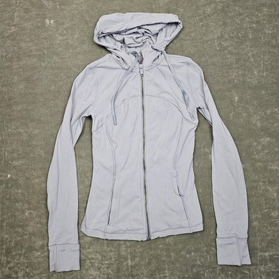 Lululemon Jacket Womens 4 Blue Define Hooded Full Zip Thumbholes Yoga Running