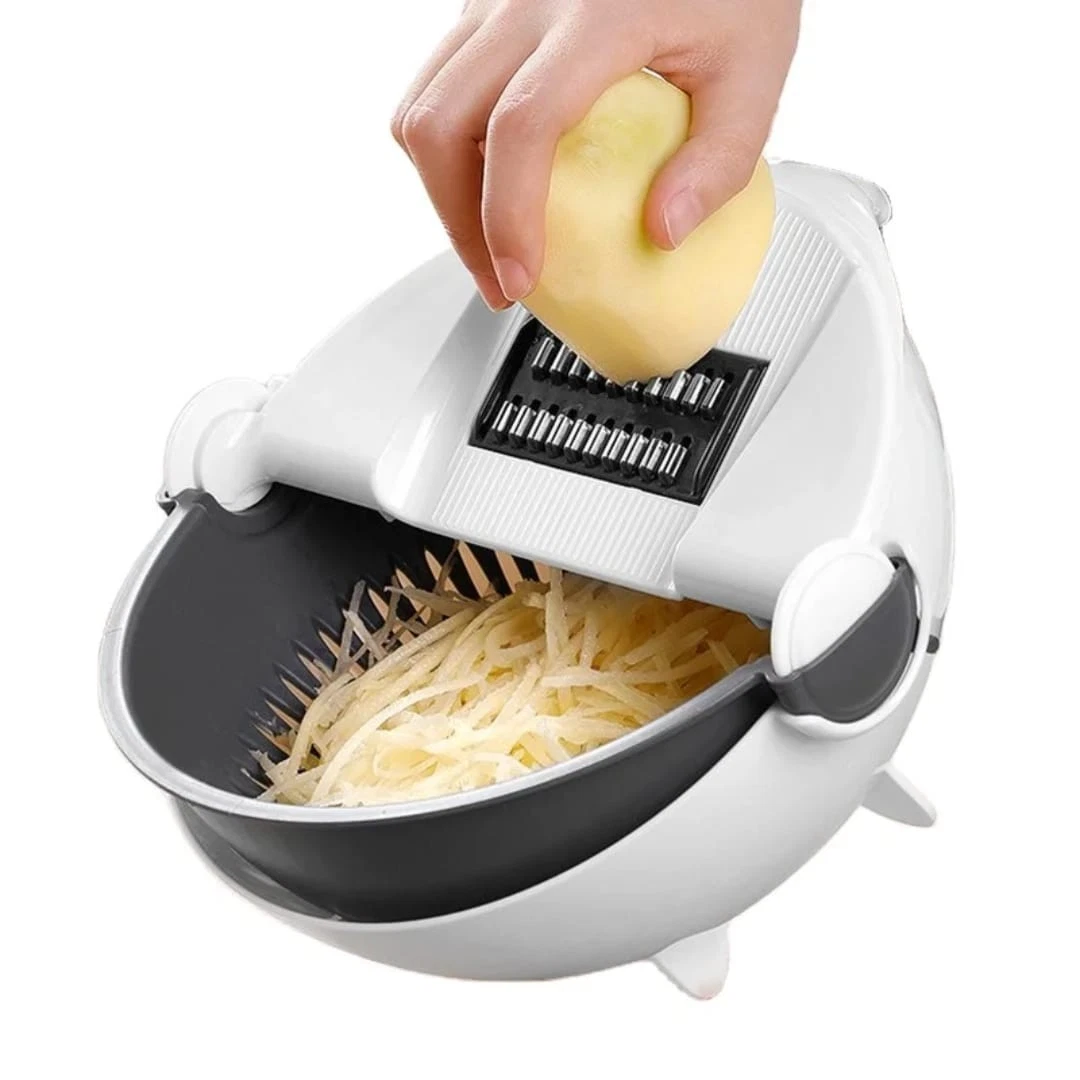 Vegetable Slicer Grater with Drain Basket & Peeler – 7 in 1 Set Multifunctional