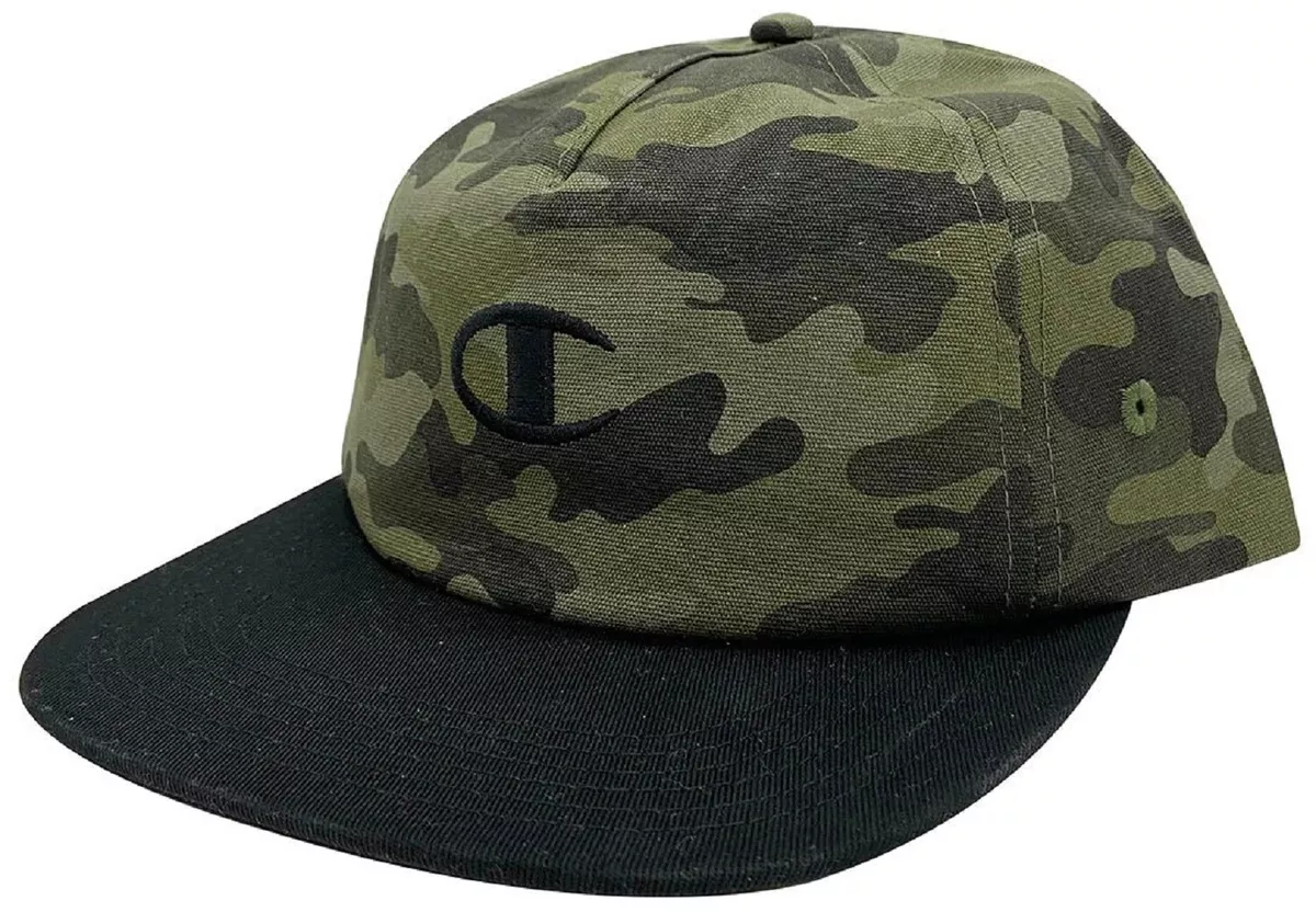 Champion Olive Camo Black Flat Bill Snapback Unstructured Adjustable Hat /  Cap | eBay