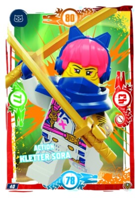 LEGO Ninjago Serie 9 NEXT LEVEL Card 40 Action Kletter Sora Helden Karte