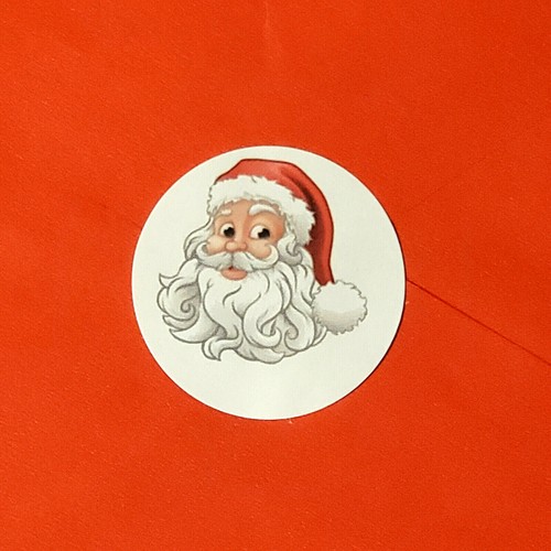 30 Christmas Santa Claus ENVELOPE SEALS LABELS Stickers 1.5" ROUND HOLIDAY - Picture 4 of 6