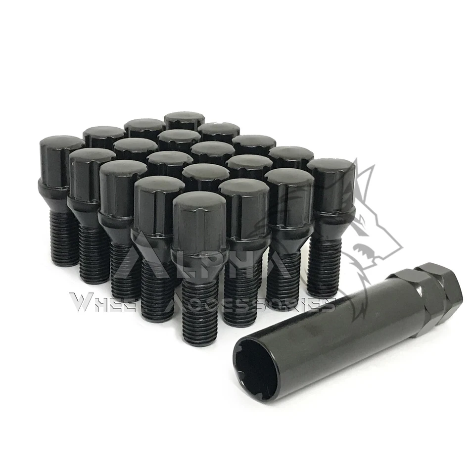 20 pernos estriados negros 12x1,5 para BMW M3 M5 335 135 E46 F10 F30 E36 + llave Foto 4 de 4