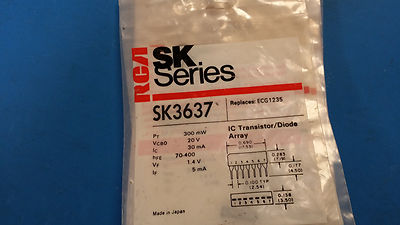 (2 PCS) SK3637 RCA (NTE1235 EQUAL) TRANSISTOR/DIODE ARRAY 20V