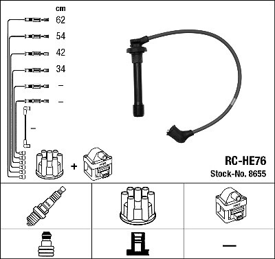 8655 NGK Ignition Cable Kit for HONDA