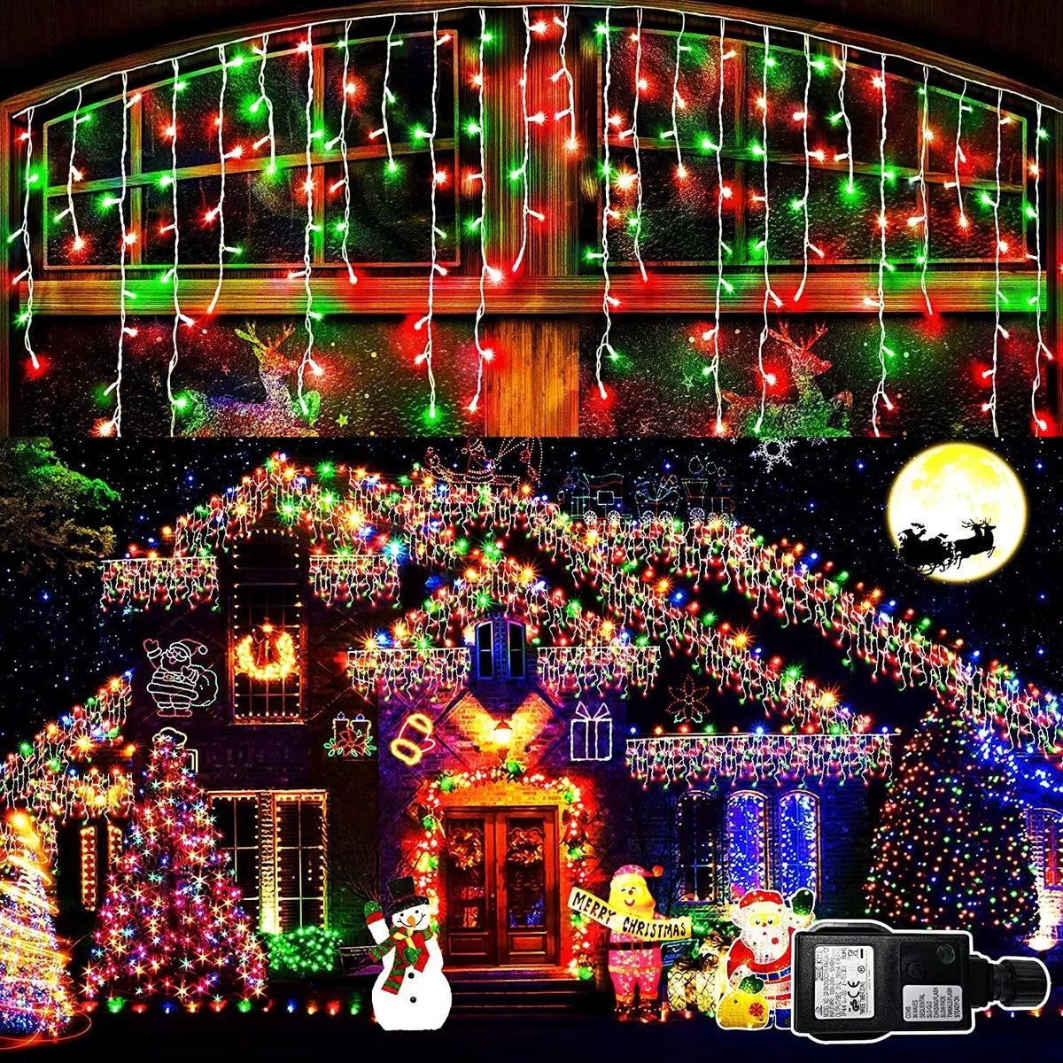 Icicle Lights 160 LED 5m 16.5ft 8 Modes Icicle Fairy Lights Plug