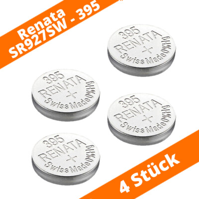4 x Renata 395 AG7 SR927SW V395 SR57 Silberoxid Uhrenbatterie Knopfzelle 1,55V