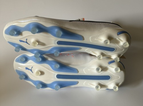 Puma Women’s 8 KING ULTIMATE FG/AG Soccer Cleats 107262-01 White Blue Glimmer - Picture 7 of 8