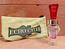 Echo Calls Acrylic Pure Meat Single Reed Mallard Duck Call-Ruby/Clear
