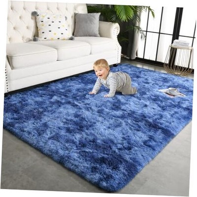 TWINNIS 4x6 Large Shag Area Rugs for Living Room Bedroom, 4x6 Feet Navy Blue