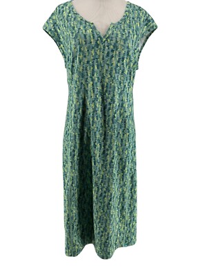 SIMMS Fishing Women's Coastal Aqua Green Cap Sleeve Drifter Dress Size Medium