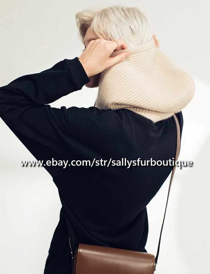 Bufanda 100 % pura mongola cachemir cuello a rayas sombrero suave delicado unisex Foto 4 de 4