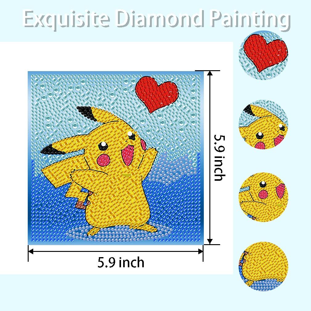 6 Pieces Diamond Painting Kits for Kids Diamond Art Gem by