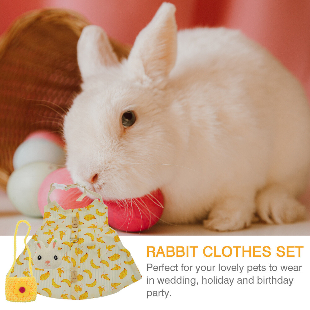 2 Sets Pet Rabbit Clothes Bunny Harness Accessories Clothing eBay