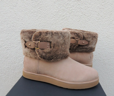UGG AMPHORA CLASSIC BERGE MINI SUEDE/ SHEEPSKIN BOOTS, US 7.5/ EUR 38.5 ~NIB