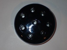 Vintage Black Weller Pottery Flower Frog 8 Hole