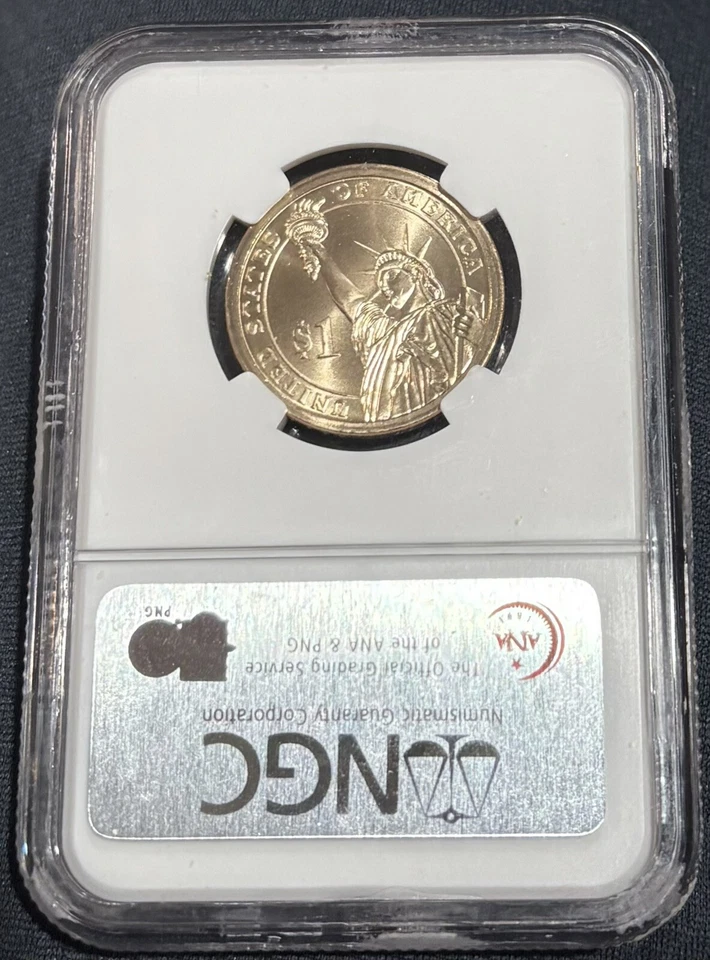 2007 D James Madison Commemorative Dollar-NGC MS67 SMS Statue Of Liberty Rev - Image 2 of 2