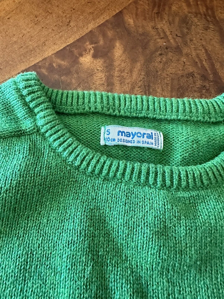 MAYORAL DISEÑO SUÉTER 5Y EN ESPAÑA COLOR VERDE UNISEX Foto 2 de 4